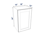Smoky-Grey Assembled Wall Cabinet Abridged 24" High 1 Door