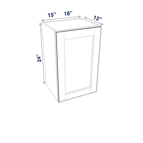 Smoky-Grey Assembled Wall Cabinet Abridged 24" High 1 Door