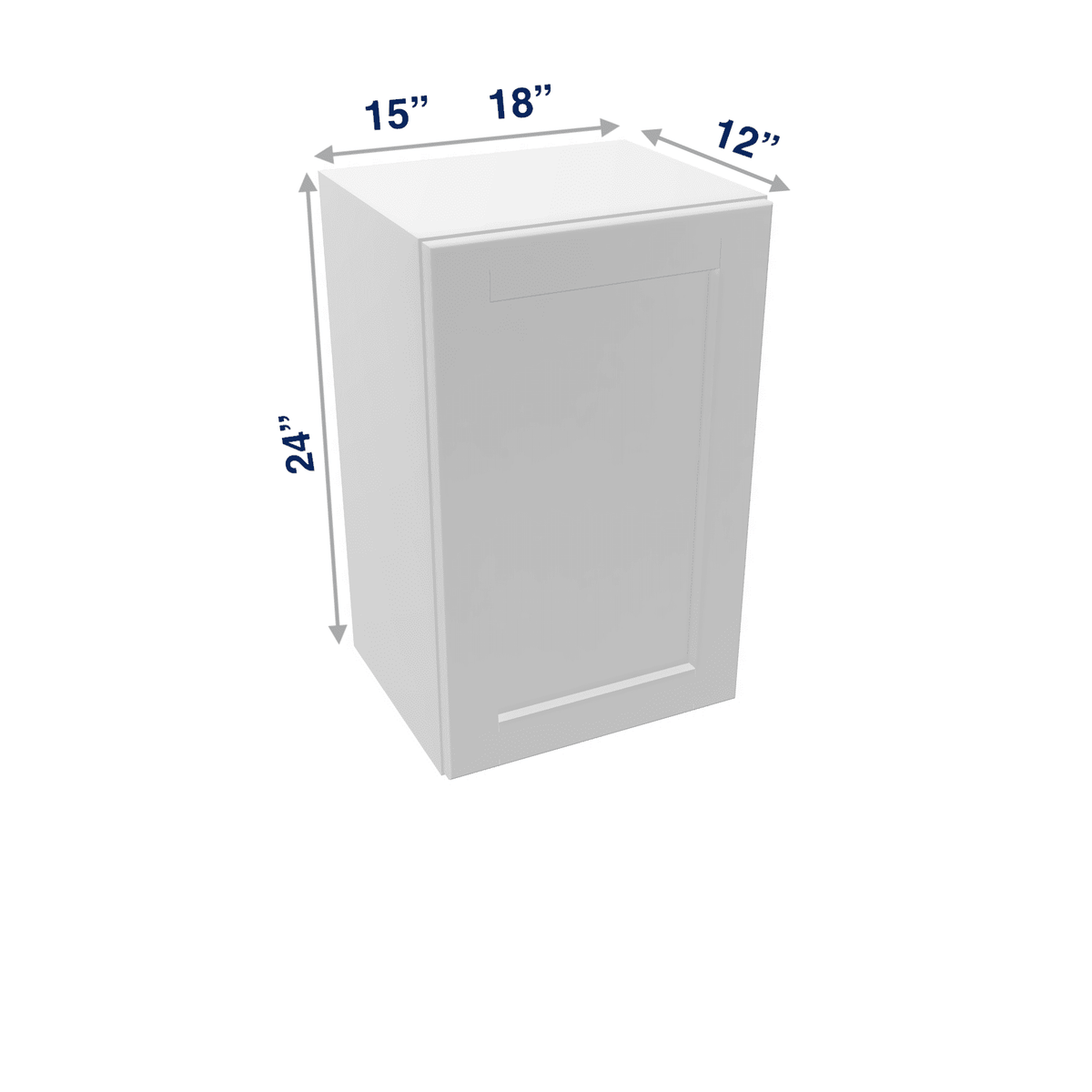 Luxor-White Assembled Wall Cabinet Abridged 24" High 1 Door