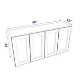 Smoky-Grey Assembled Wall Cabinet Abridged 24" High x 48" Wide 4 Door