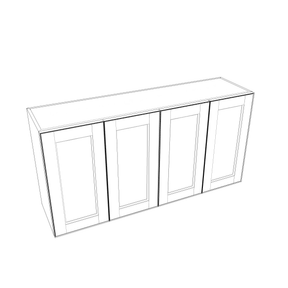 Smoky-Grey Assembled Wall Cabinet Abridged 24" High x 48" Wide 4 Door