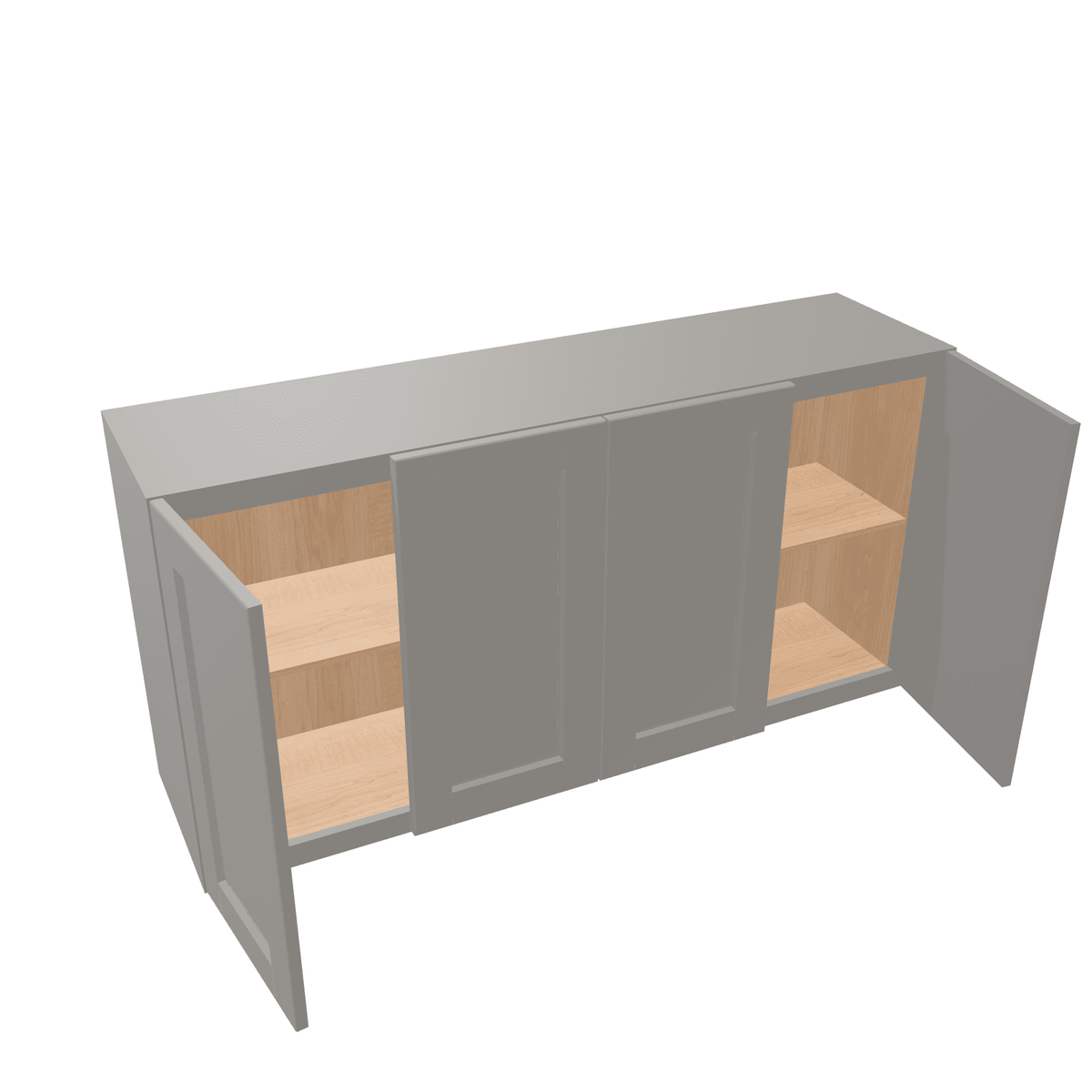 Misty-Grey Assembled Wall Cabinet Abridged 24" High x 48" Wide 4 Door