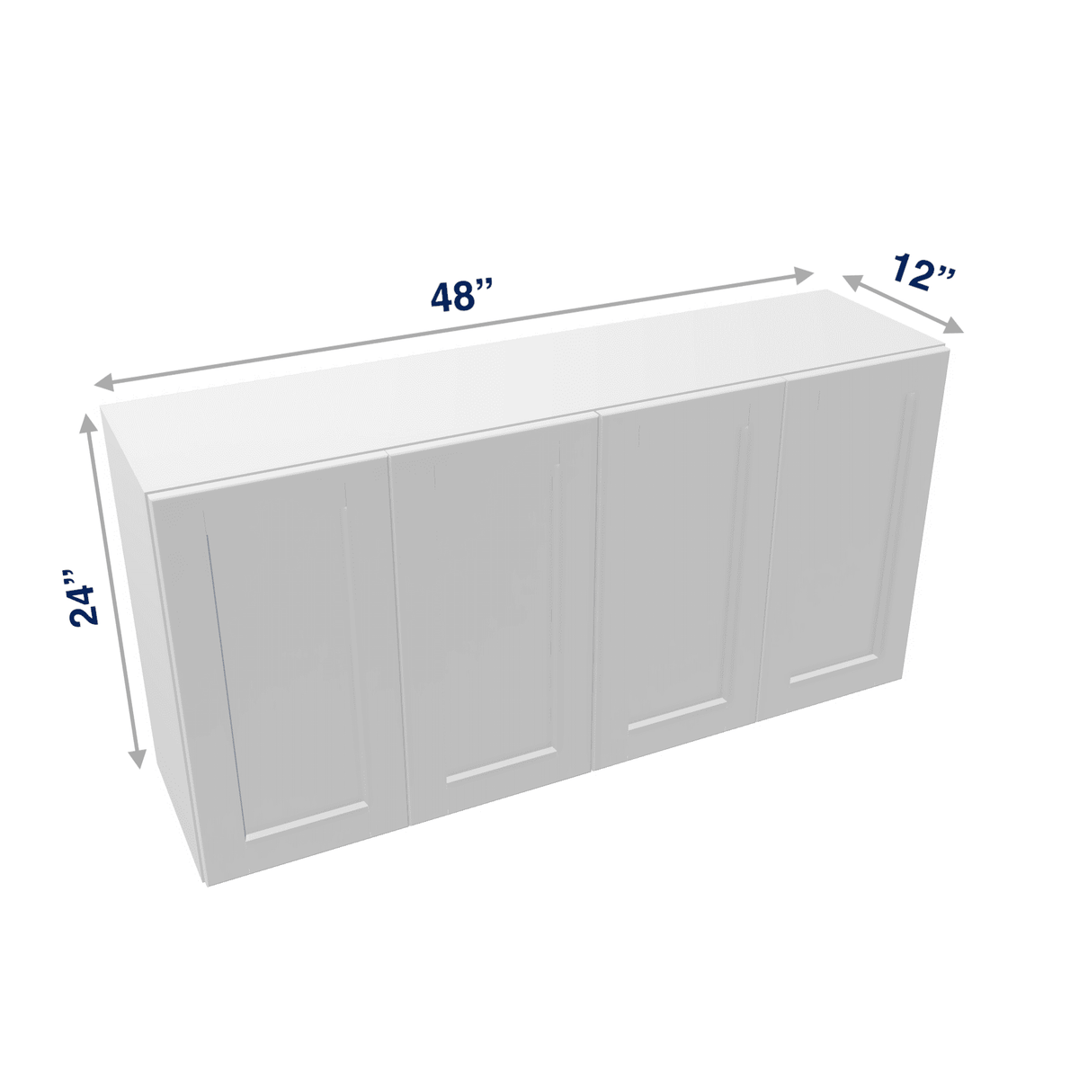 Luxor-White Assembled Wall Cabinet Abridged 24" High x 48" Wide 4 Door