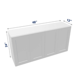 Luxor-White Assembled Wall Cabinet Abridged 24" High x 48" Wide 4 Door