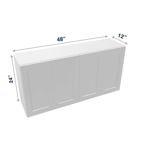 Luxor-White Assembled Wall Cabinet Abridged 24" High x 48" Wide 4 Door