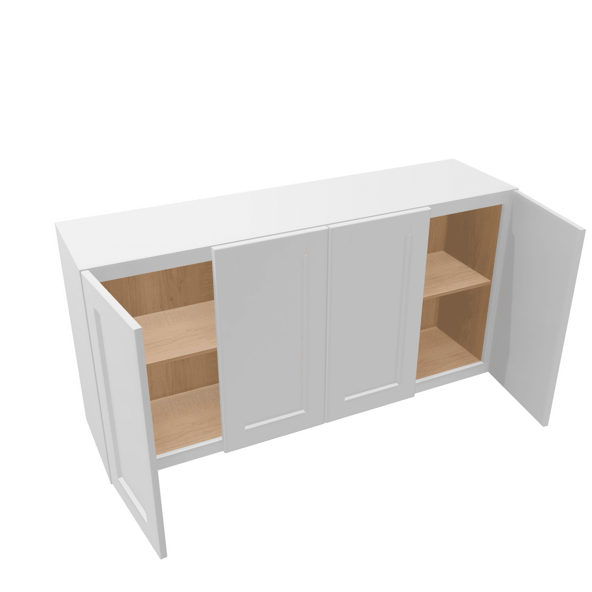 Luxor-White Assembled Wall Cabinet Abridged 24" High x 48" Wide 4 Door