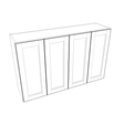 Smoky-Grey Assembled Wall Cabinet 4 Door 30" High