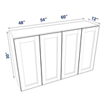 Smoky-Grey Assembled Wall Cabinet 4 Door 30" High