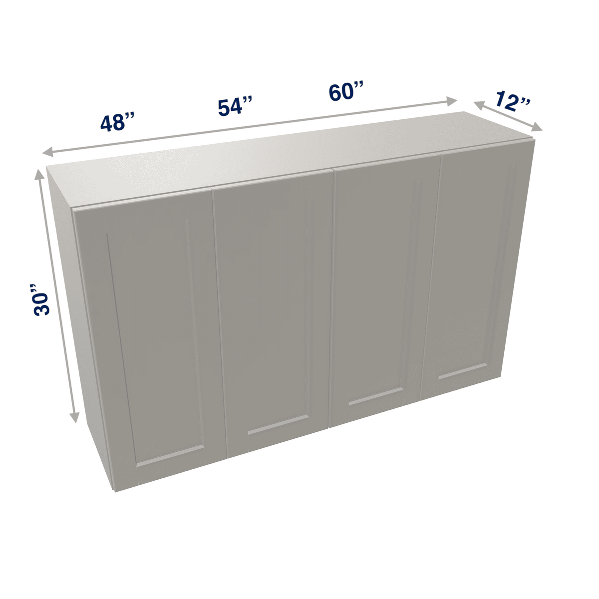 Misty-Grey Assembled Wall Cabinet 4 Door 30" High