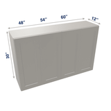 Misty-Grey Assembled Wall Cabinet 4 Door 30" High