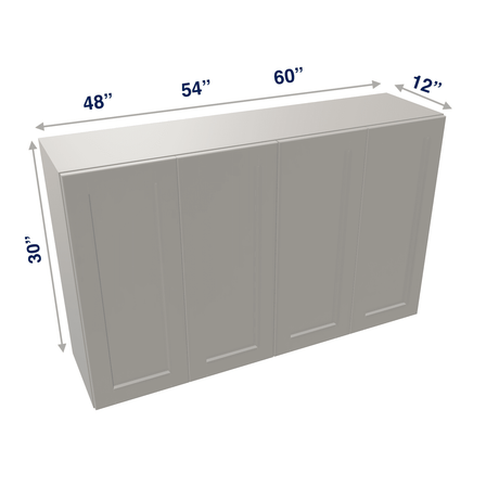 Misty-Grey Assembled Wall Cabinet 4 Door 30" High